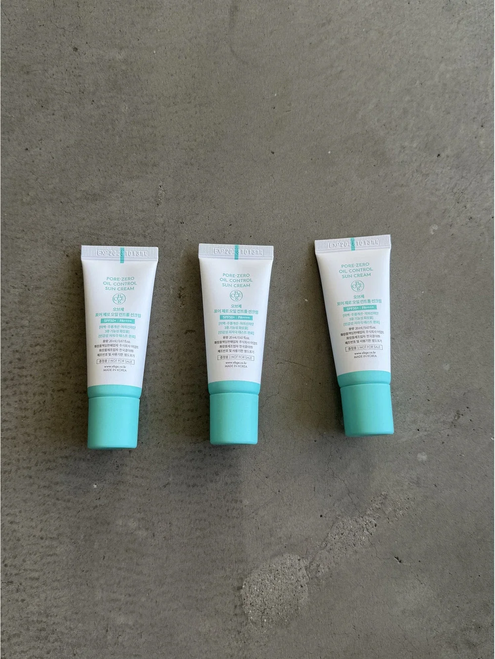 OBgE / Pore-Zero Oil Control Sun Cream Minis / Set of 3